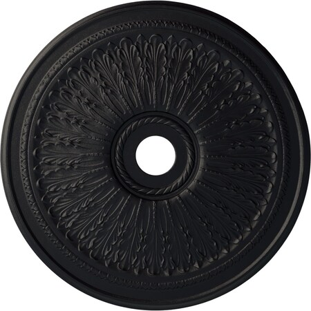 Ekena Millwork Oakleaf Ceiling Medallion (Fits Canopies up to 6 1/4"), 29 1/8"OD x 3 5/8"ID x 1"P, Steel Gray CM29OASGS
